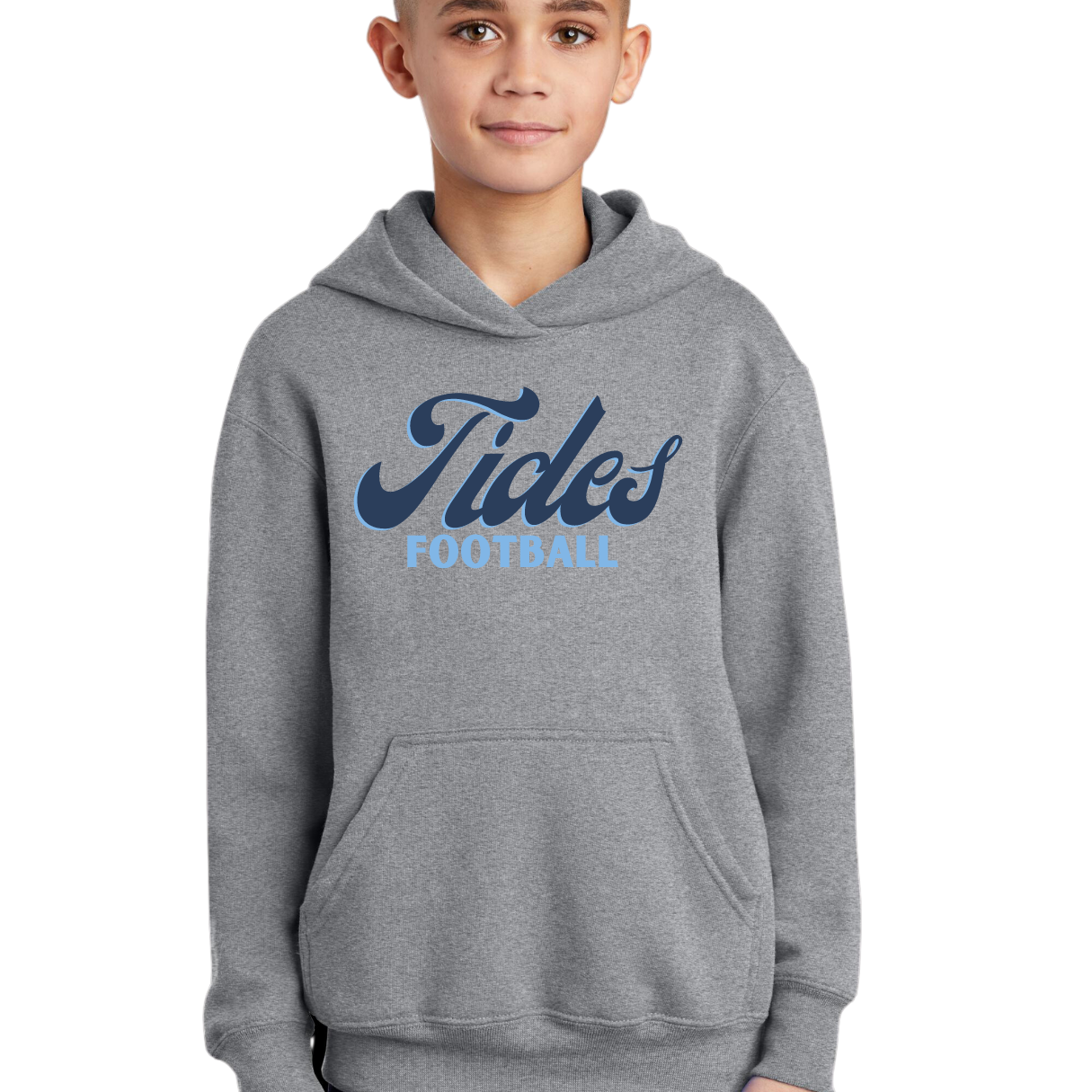 Retro Tides Football Hooded Sweatshirt- Adult and Youth