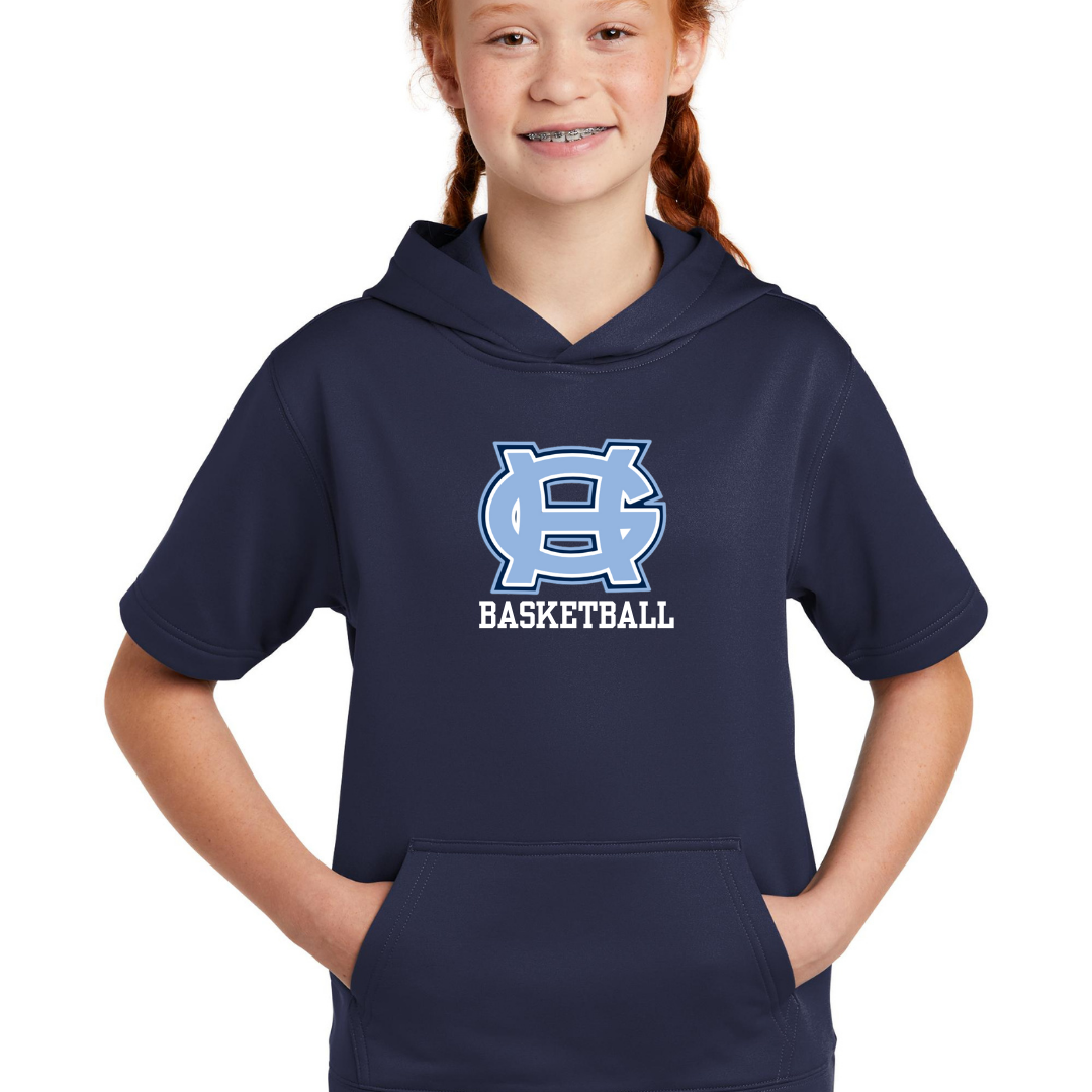 Classic GH Basketball Short Sleeved Performance Hooded Sweatshirt- Adult and Youth