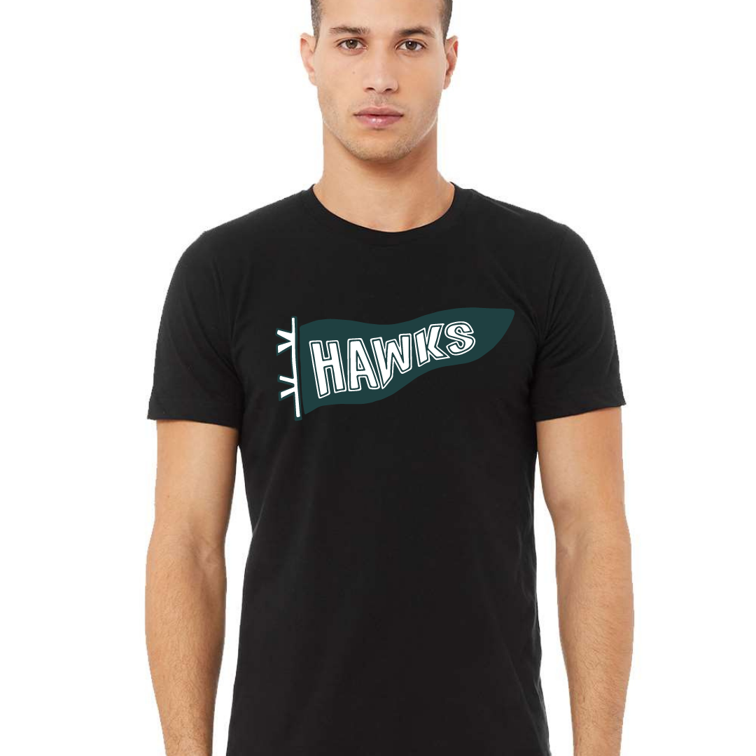 Hawks Pennant Tee- Adult and Youth