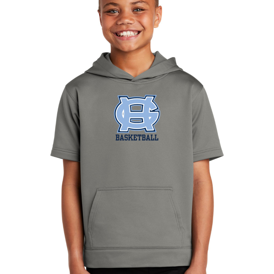 Classic GH Basketball Short Sleeved Performance Hooded Sweatshirt- Adult and Youth