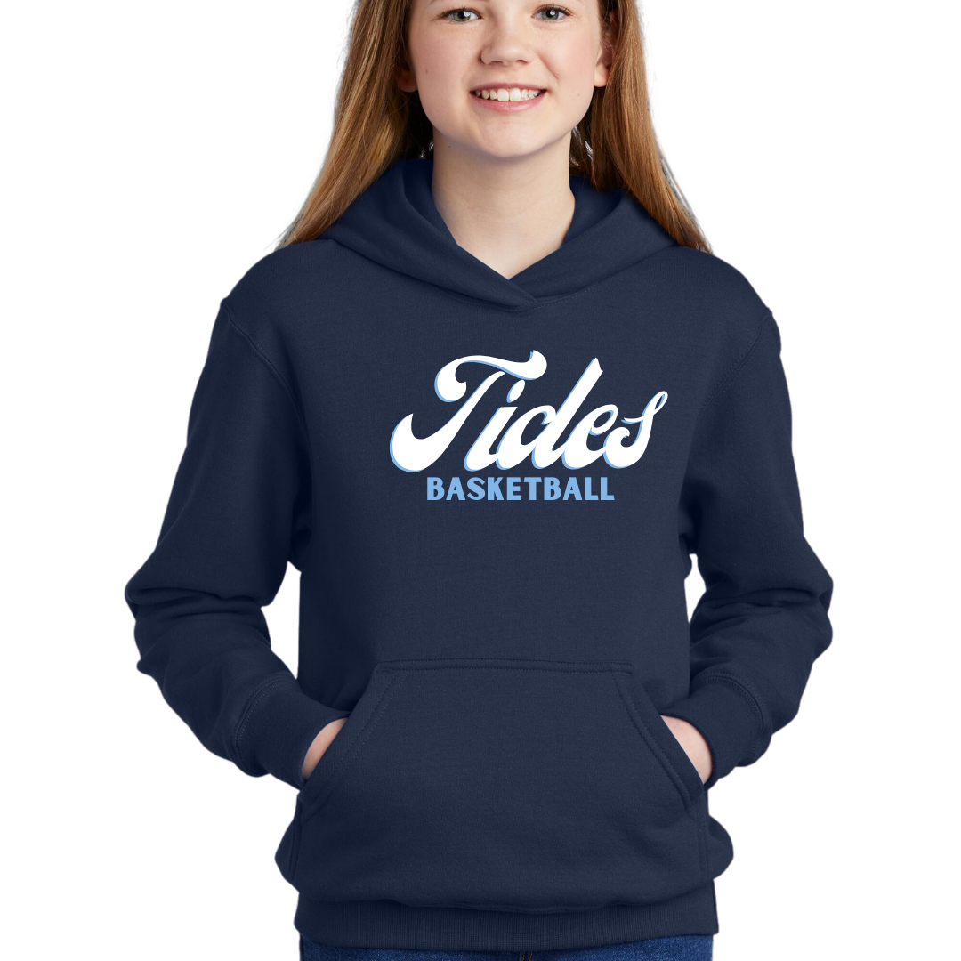 Retro Tides Basketball Hooded Sweatshirt- Adult and Youth