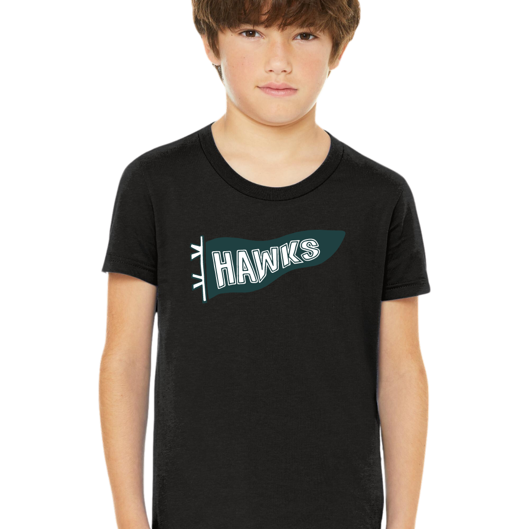 Hawks Pennant Tee- Adult and Youth