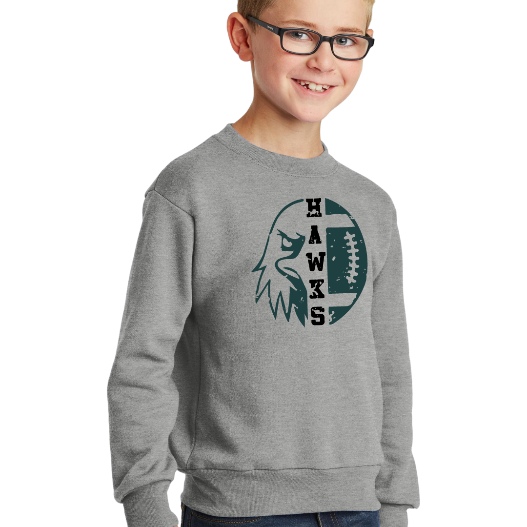 Hawks Head Crewneck-Adult and Youth