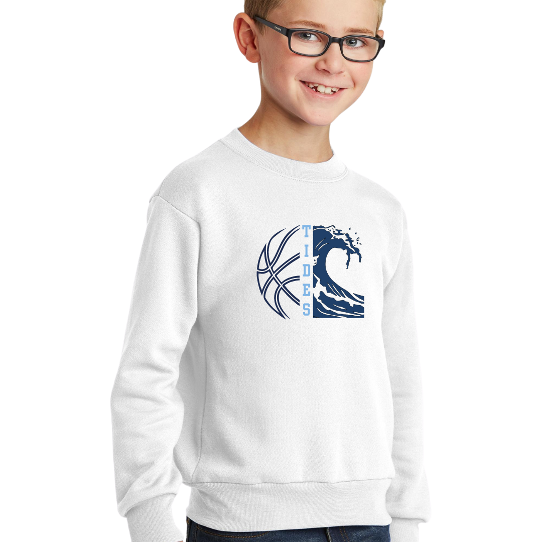 State Tides Basketball Crewneck Sweatshirts - Youth