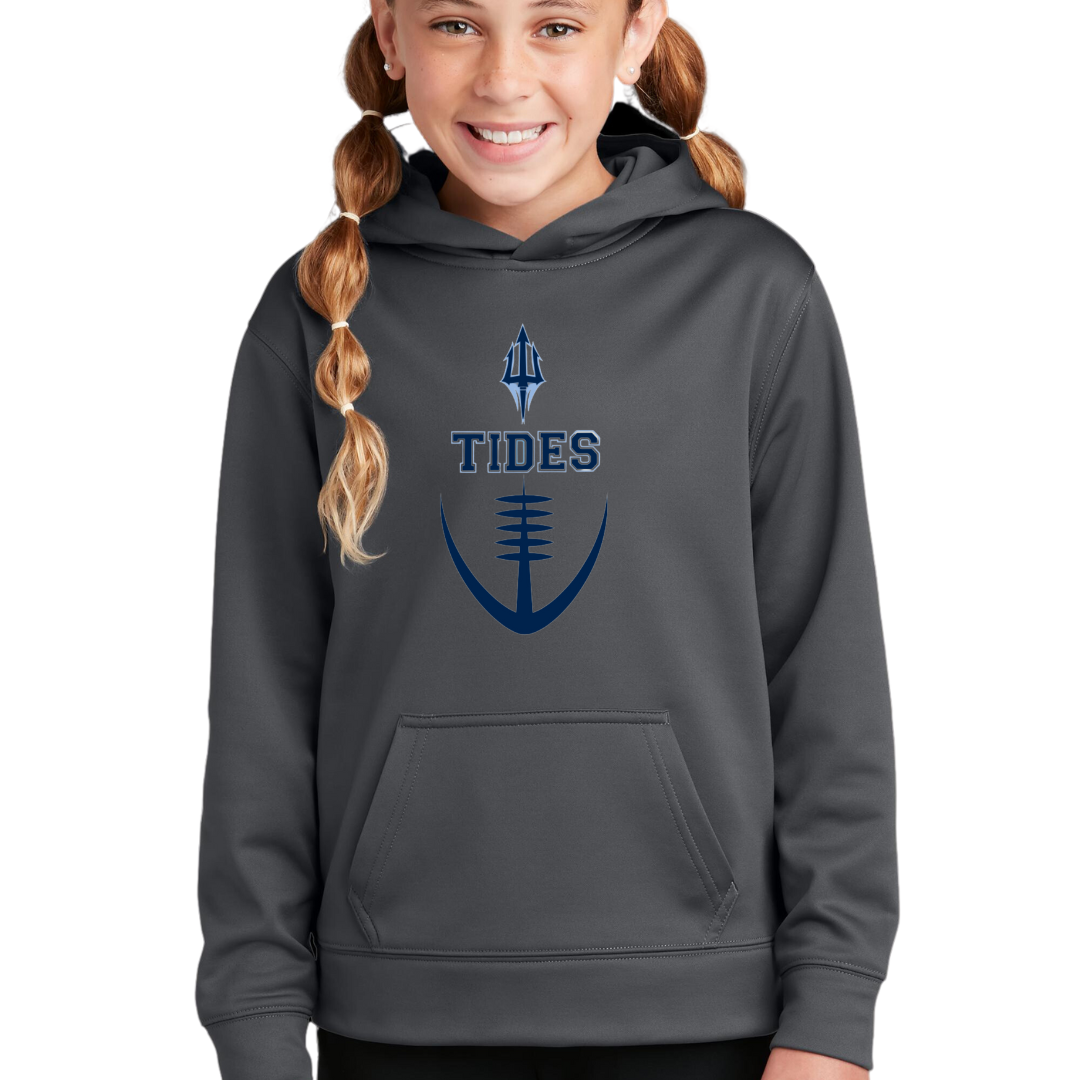 Tides Football Trident Performance Hooded Sweatshirt- Adult and Youth