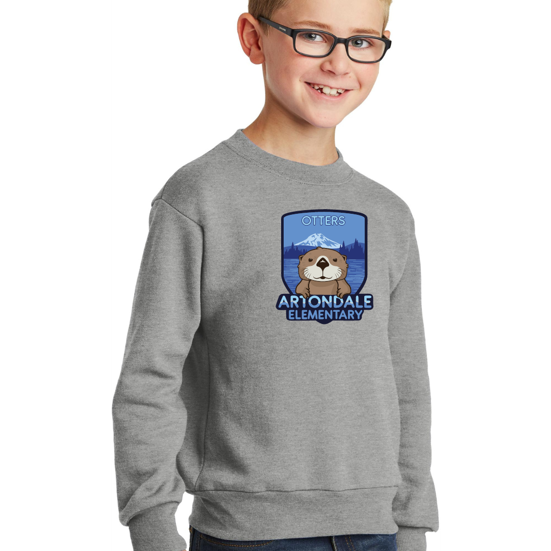 Otter Crewneck Large Crest Logo - Adult and Youth Sizes