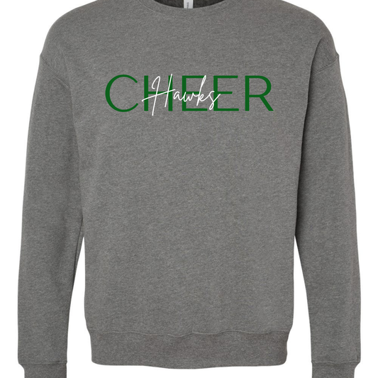 Hawks Cheer Cursive Crewneck Sweatshirt - Adult and Youth sizes