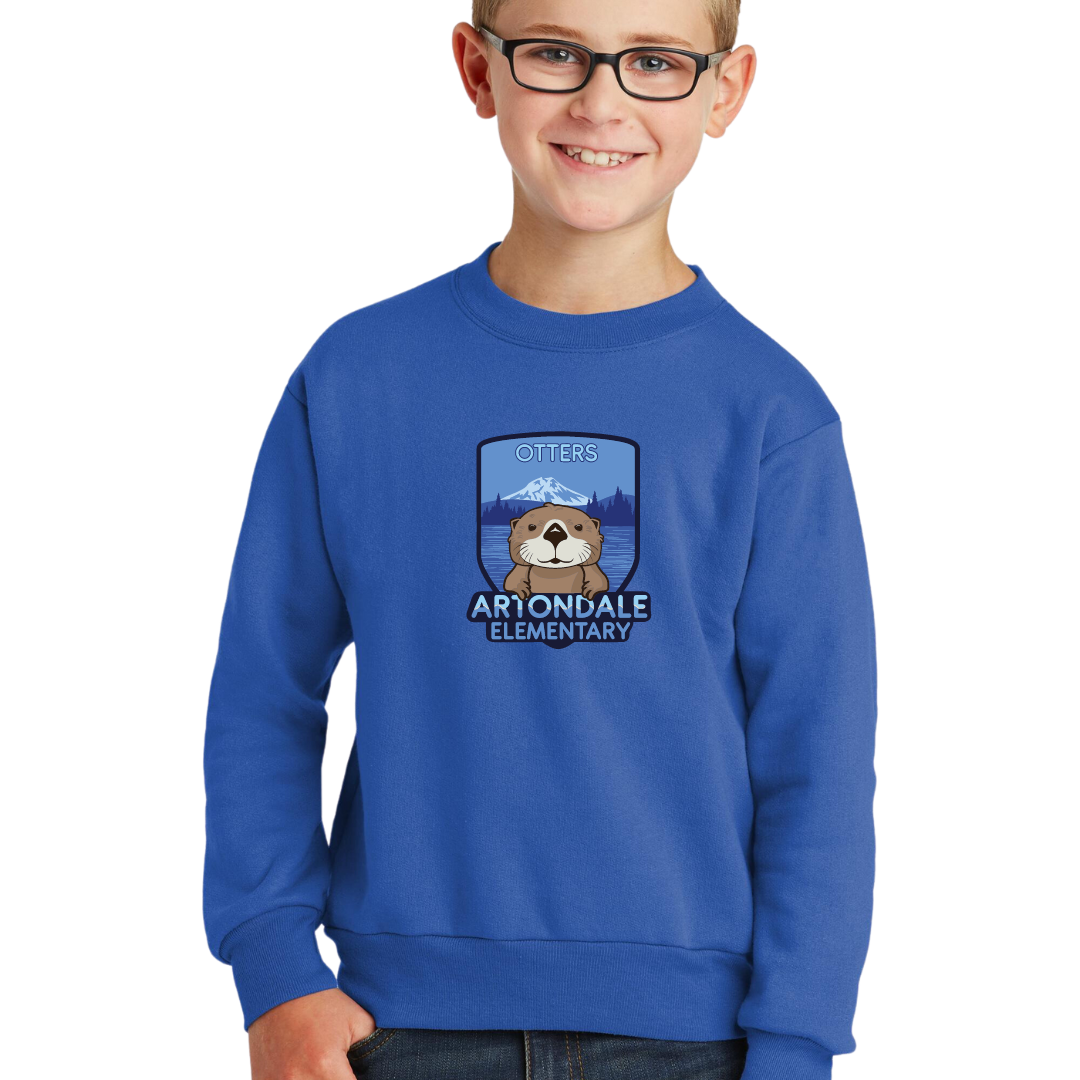 Otter Crewneck Large Crest Logo - Adult and Youth Sizes
