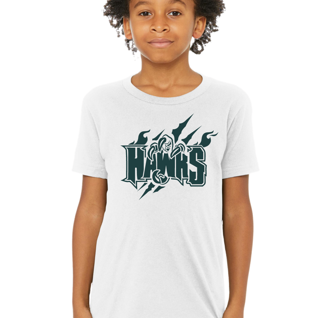 New Hawks Large Logo Tee - Adult and Youth