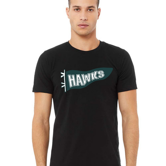 Hawks Pennant Tee- Adult and Youth