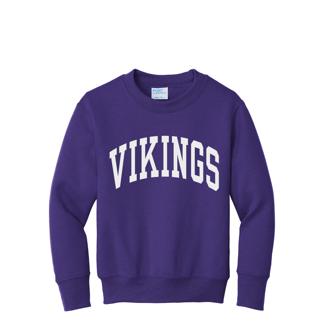 Vikings Arch Crewneck- Adult and Youth sizing