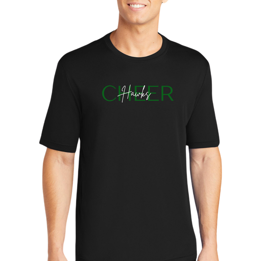 Hawks Cheer Cursive Tee - Adult and Youth sizes