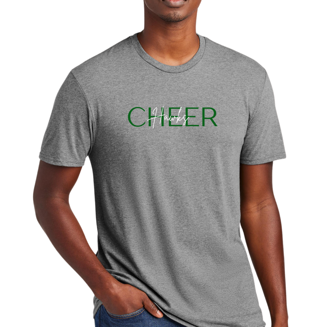 Hawks Cheer Cursive Tee - Adult and Youth sizes