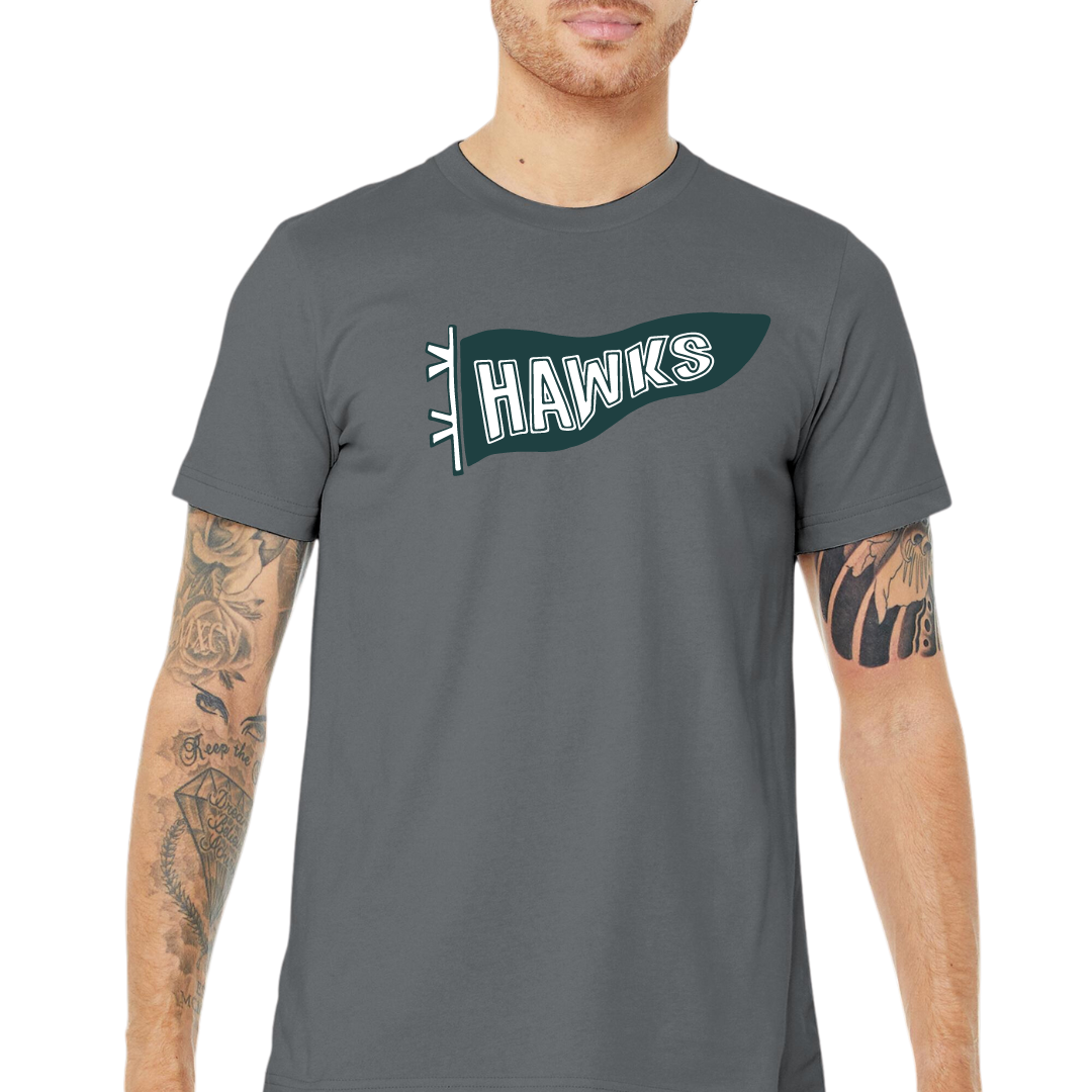 Hawks Pennant Tee- Adult and Youth