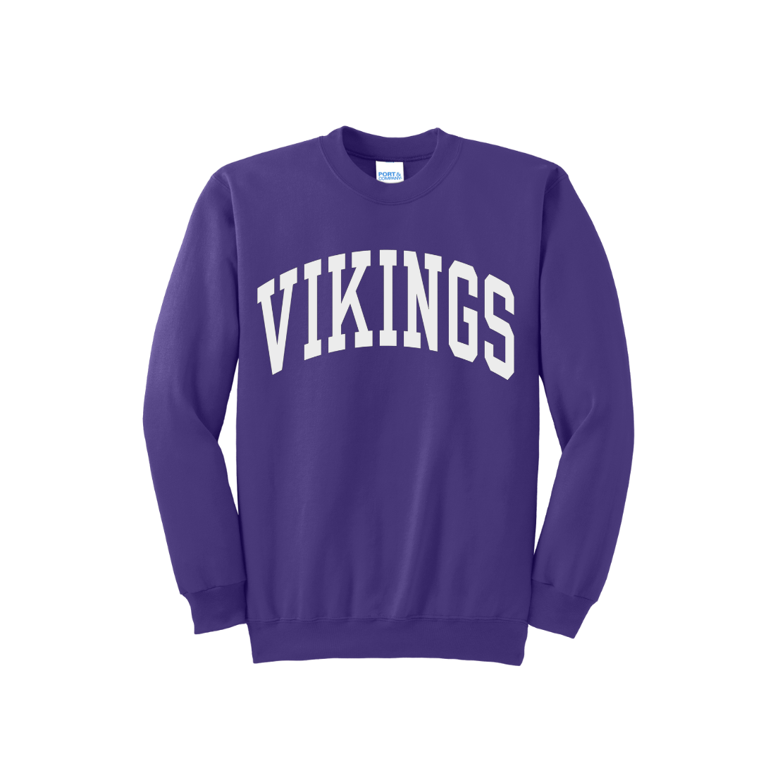 Vikings Arch Crewneck- Adult and Youth sizing