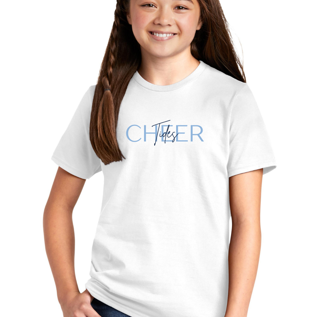 Tides Cheer Cursive Tee - Adult and Youth sizes – Top Knot Tees
