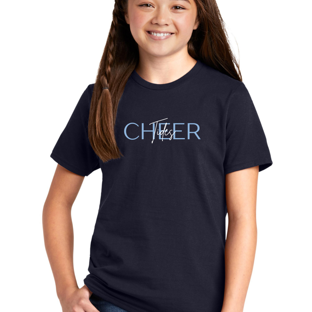 Tides Cheer Cursive Tee - Adult and Youth sizes