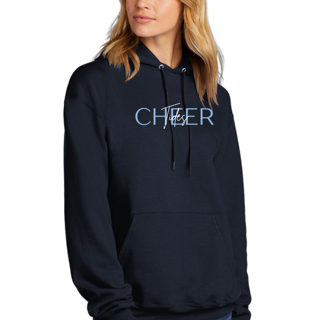 Tides Cheer Cursive Hooded Sweatshirt - Adult and Youth sizes