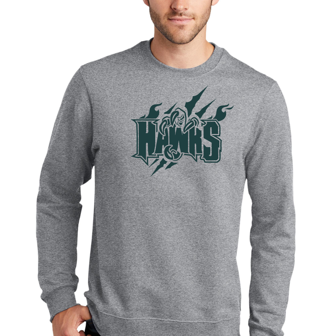 New Hawks Large Logo Crewneck Sweatshirt - Adult and Youth