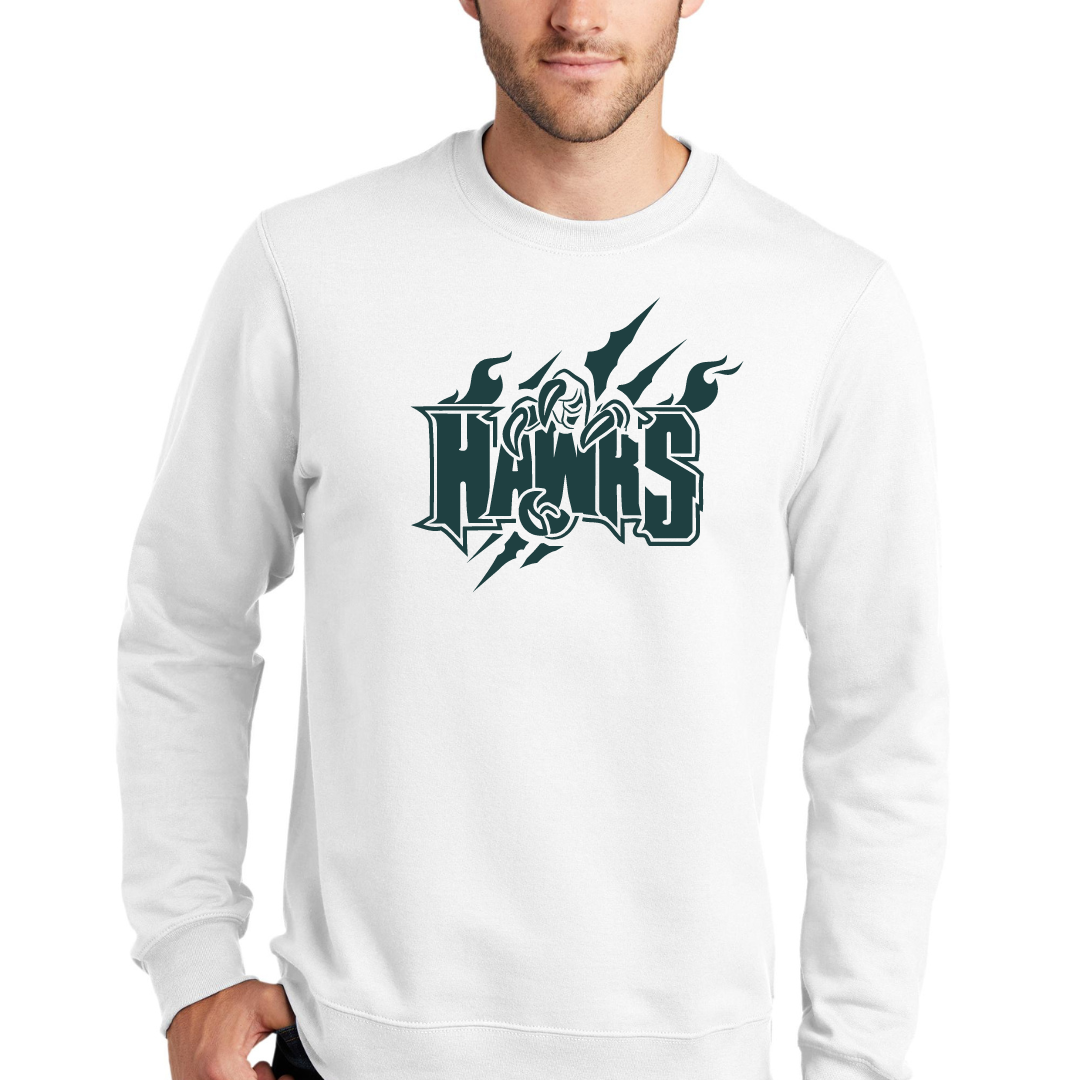 New Hawks Large Logo Crewneck Sweatshirt - Adult and Youth