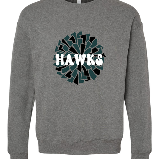 Hawks Pom Crewneck Sweatshirt - Adult and Youth Sizing